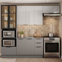 Ver imagem 1 de Cozinha Completa Lumina 8 Portas 4 Gavetas com Vidro Cinza - Telasul