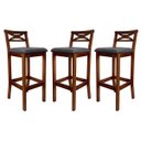 Ver imagem 1 de Kit 3 Banquetas Média Estofada para Bancada Madri Madeira Castanho Suede Cinza CCS