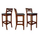 Ver imagem 2 de Kit 3 Banquetas Média Estofada para Bancada Madri Madeira Castanho Suede Cinza CCS