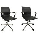 Ver imagem 1 de Kit 2 Cadeiras Office com Rodízio e Encosto Esteirinha Baixa Preto Rivatti