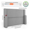 Ver imagem 4 de Cabeceira Estofada Duetto para Cama Box King 195cm com Porta Copo Linho Cinza - Desk Design
