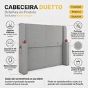 Ver imagem 3 de Cabeceira Estofada Duetto para Cama Box King 195cm com Porta Copo Linho Cinza - Desk Design