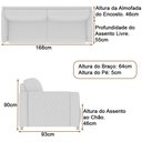 Ver imagem 2 de Sofá Aaron 2 Lugares 168cm Bege Linho Design Moderno para Sala de Estar Sallar Home