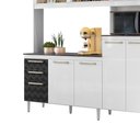 Ver imagem 3 de Cozinha Compacta 9 Portas Pétala Branco Uv/preto Tridimensional - Nicioli