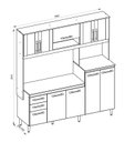 Ver imagem 4 de Cozinha Compacta 9 Portas Pétala Branco Uv/preto Tridimensional - Nicioli