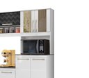 Ver imagem 2 de Cozinha Compacta 9 Portas Pétala Branco Uv/preto Tridimensional - Nicioli