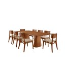 Ver imagem 2 de Sala de Jantar Mesa Noronha 220cm Tampo Laminado Barril e 8 Cadeiras Viena Gold