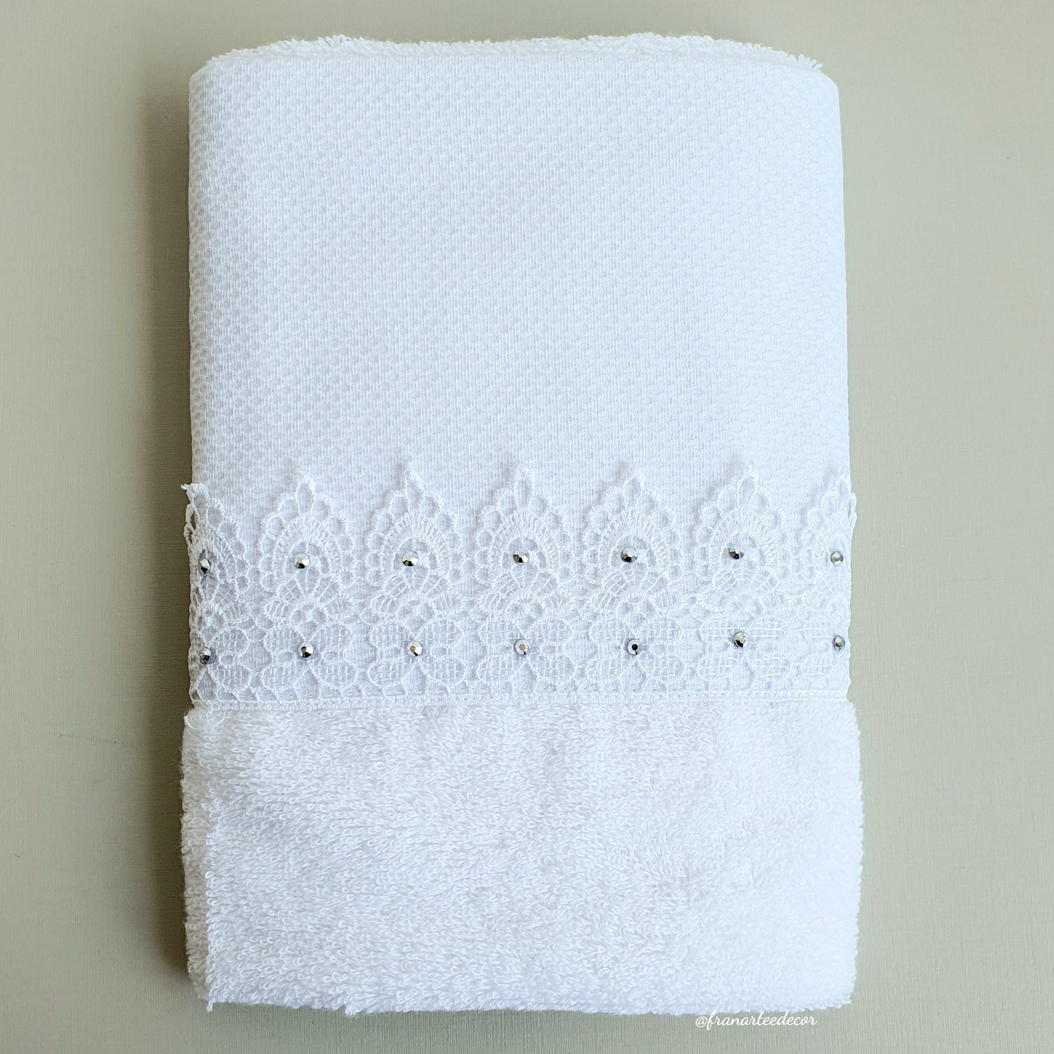 Toalha Social Strass Piquet Branco
