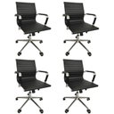 Ver imagem 1 de Kit 4 Cadeiras Office com Rodízio e Encosto Esteirinha Baixa Preto Rivatti