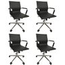 Kit 4 Cadeiras Office com Rodízio e Encosto Esteirinha Baixa - 1