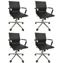 Ver imagem 1 de Kit 4 Cadeiras Office com Rodízio e Encosto Esteirinha Baixa