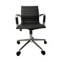 Ver imagem 4 de Kit 5 Cadeiras Office com Rodízio e Encosto Esteirinha Baixa