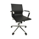 Ver imagem 2 de Kit 5 Cadeiras Office com Rodízio e Encosto Esteirinha Baixa Preto Rivatti