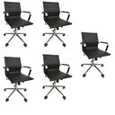 Ver imagem 1 de Kit 5 Cadeiras Office com Rodízio e Encosto Esteirinha Baixa