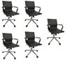 Kit 5 Cadeiras Office com Rodízio e Encosto Esteirinha Baixa - 1
