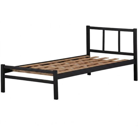 Cama Solteiro Ferro Tubular Resistente Preto 80cm Repleta