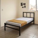Ver imagem 3 de Cama Solteiro Ferro Tubular Resistente Preto 80cm Repleta