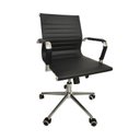Ver imagem 2 de Kit 10 Cadeiras Office com Rodízio e Encosto Esteirinha Baixa Preto Rivatti