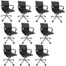 Kit 10 Cadeiras Office com Rodízio e Encosto Esteirinha Baixa - 1