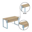 Ver imagem 7 de Mesa Escritório 1340x600x750mm M1340pe40tub Noce Naturalle-azul Dali
