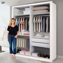 Ver mais imagens de Closet Solteiro sem Portas 2 Gavetas Júlia -Mt- Rei de Casa Branco