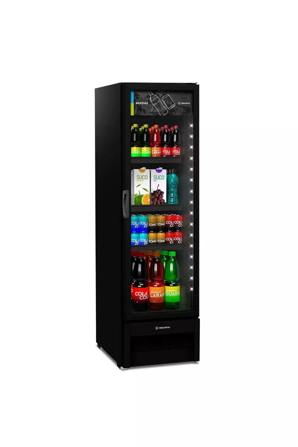 Expositor Refrigerado 326 Litros B. para Bebidas (Capac. 392 Latas) - (VB28RH All Black) Metalfrio - - 1