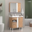 Ver imagem 1 de Conjunto de Banheiro Completo Dakota 80cm Bege/Parquet