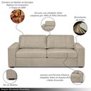 Ver imagem 5 de Sofá Decorativo Agatha 2 Lugares Sala de Estar 205cm Pés em Madeira Couro Bege G88 - Gran Belo