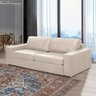 Sofá Decorativo Agatha 2 Lugares Sala de Estar 205cm Pés em Madeira Couro Bege G88 - Gran Belo - 2