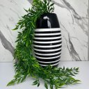 Ver imagem 2 de Vaso centro de mesa alto moderno de cerâmica estampa listra