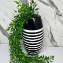Ver imagem 4 de Vaso centro de mesa alto moderno de cerâmica estampa listra