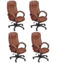 Ver imagem 1 de Kit 4 Cadeira de Escritório Presidente Corino Office Córdoba Marrom Rivatti