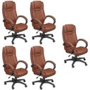 Ver imagem 1 de Kit 5 Cadeira de Escritório Presidente Corino Office Córdoba Marrom Rivatti