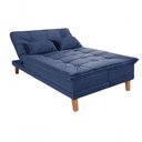 Ver imagem 6 de Sofá Cama Berlim 3 Lugares Império Reclinável com Banqueta Espuma D33 Suede Azulmarinho375