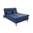 Ver imagem 5 de Sofá Cama Berlim 3 Lugares Império Reclinável com Banqueta Espuma D33 Suede Azulmarinho375