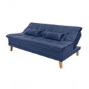 Ver imagem 4 de Sofá Cama Berlim 3 Lugares Império Reclinável com Banqueta Espuma D33 Suede Azulmarinho375