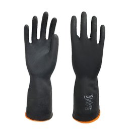 Luva de Látex Reforçada Preta Max Pro Ca 39619 Lalan Advansafety (12 Pares) - 1