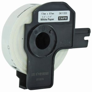 Rolo de Etiqueta Termica Compativel Brother Dk11203 - 17mmx87mm 300 Etiquetas Preto/branco