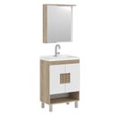 Ver imagem 2 de Conjunto de Banheiro Completo Nyon 60cm Bege/Carvalho