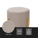 Ver imagem 5 de Puff Orgânico Redondo Elegance Pés Madeira Linho Bege