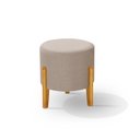 Ver imagem 2 de Puff Orgânico Redondo Elegance Pés Madeira Linho Bege