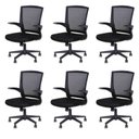 Ver imagem 1 de Kit 6 Cadeiras Escritorio Diretor Giratoria Tela Mesh Milão 3314