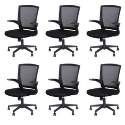 Kit 6 Cadeiras Escritorio Diretor Giratoria Tela Mesh Milão 3314 - 1