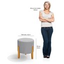 Ver imagem 4 de Puff Orgânico Redondo Elegance Pés Madeira Linho