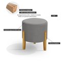 Ver imagem 3 de Puff Orgânico Redondo Elegance Pés Madeira Linho