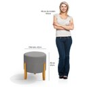 Ver imagem 4 de Puff Orgânico Redondo Elegance Pés Madeira Linho