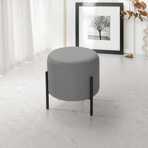 Puff Orgânico Redondo Califórnia Pés de Ferro Linho