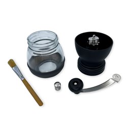 Moedor de Café Manual Vidro Plastico Inox Ceramica - Preto - 5