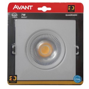 Spot Led Cob Quadrado 7w Direcionável Bivolt Avant 6500k
