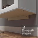 Ver imagem 2 de Cristaleira Suspensa 70 Cm 2 Portas de Vidro Branco Madesa Branco
